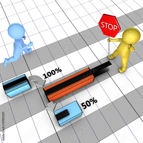 Illustration: Concept of gantt chart with task completion Concept of gantt chart with task completion
