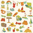 Summer holiday doodle collection - hand drawn in vector
