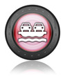 Red Industrial Style Icon "Vehicle Ferry"