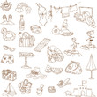 Summer holiday doodle collection - hand drawn in vector