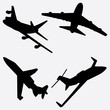 Vector Jet Aircraft Silhouettes
