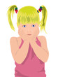 Little girl watching with excitment