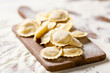 Uncooked homemade ravioli