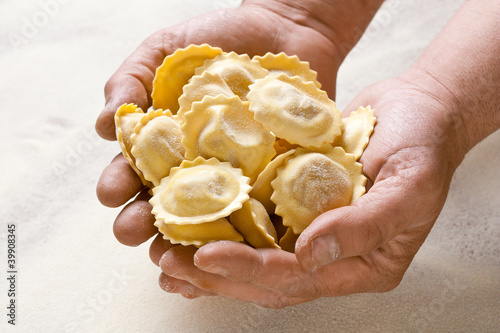 Photo: Uncooked homemade ravioli Uncooked homemade ravioli