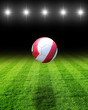 fussballfeld beleuchtet mit ball