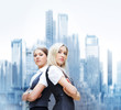 Two young businesswomen in formal clothes Two young businesswomen in formal clothes