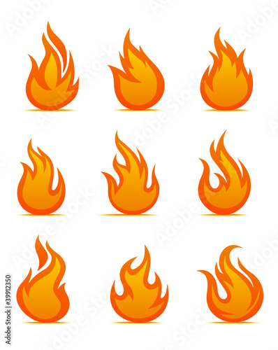Vector: Fire warning symbols Fire warning symbols