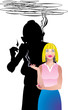 future of the smoking woman - vector anti-smoking poster