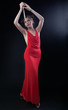 Girl red dress with knife