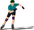 Roller skater illustration silhouette on a white background
