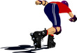 Roller skater illustration silhouette on a white background