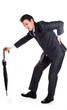 Business man with an umbrella
