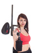 Girl with a paintball marker