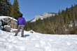Snowy mountains in the Carpathians, Transylvania, Romania