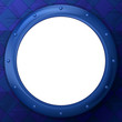Frame porthole on blue background