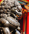 Bronze lion in chinese temple Bronze lion in chinese temple