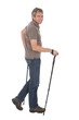 Senior man with hiking poles