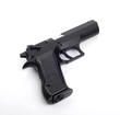 Loaded gun isolated on white background