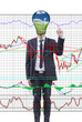 Businessman pushing finance graph for trade stock market.
