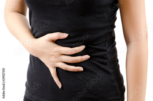 Photo: Woman abdominal pain. Woman abdominal pain.