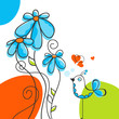 Bird and flowers love story Bird and flowers love story