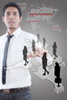 Businessman pushing Social Network.