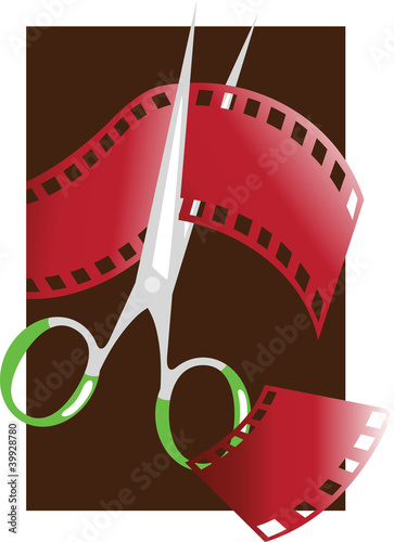 Illustration: Film strip and scissors Film strip and scissors
