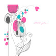 Vector flowers love message