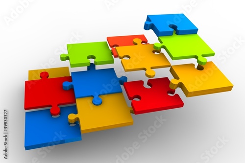 Illustration: puzzle 3d puzzle 3d