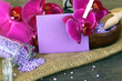 Briefumschlag mit Orchiden