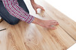 Worker assembling laminate floor