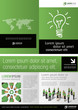 Green template for advertising brochure with business people