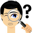 Detective with magnifying glass