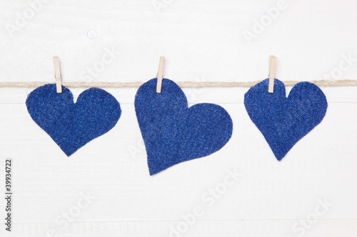 Foto: Drei blaue Herzen Drei blaue Herzen