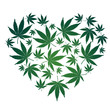 Cannabis leaf heart