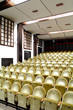 Empty seats in the cinema before the feature film screening