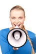 woman with megaphone