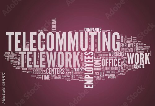 Illustration: Word Cloud "Telecommuting" Word Cloud "Telecommuting"