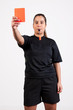 referee showing the red card