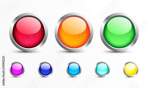 Vektor: Button Set Bunt 3 Button Set Bunt 3