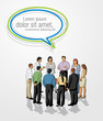 Meeting of business people with speech balloon
