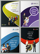 Colorful template for advertising brochure with business people
