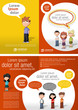 Orange and red template for advertising with children students