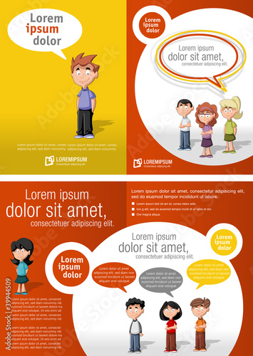 Vector: Orange and red template for advertising with children students Orange and red template for advertising with children students