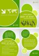 Green template for advertising brochure with business people