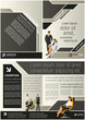 Brown template for advertising brochure with business people