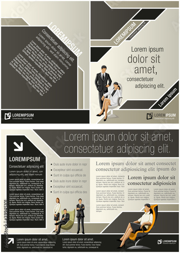 Vektor: Brown template for advertising brochure with business people Brown template for advertising brochure with business people