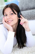 Teenager listening music