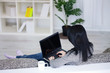 Woman working on laptop Woman working on laptop