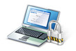 Laptop with lock.